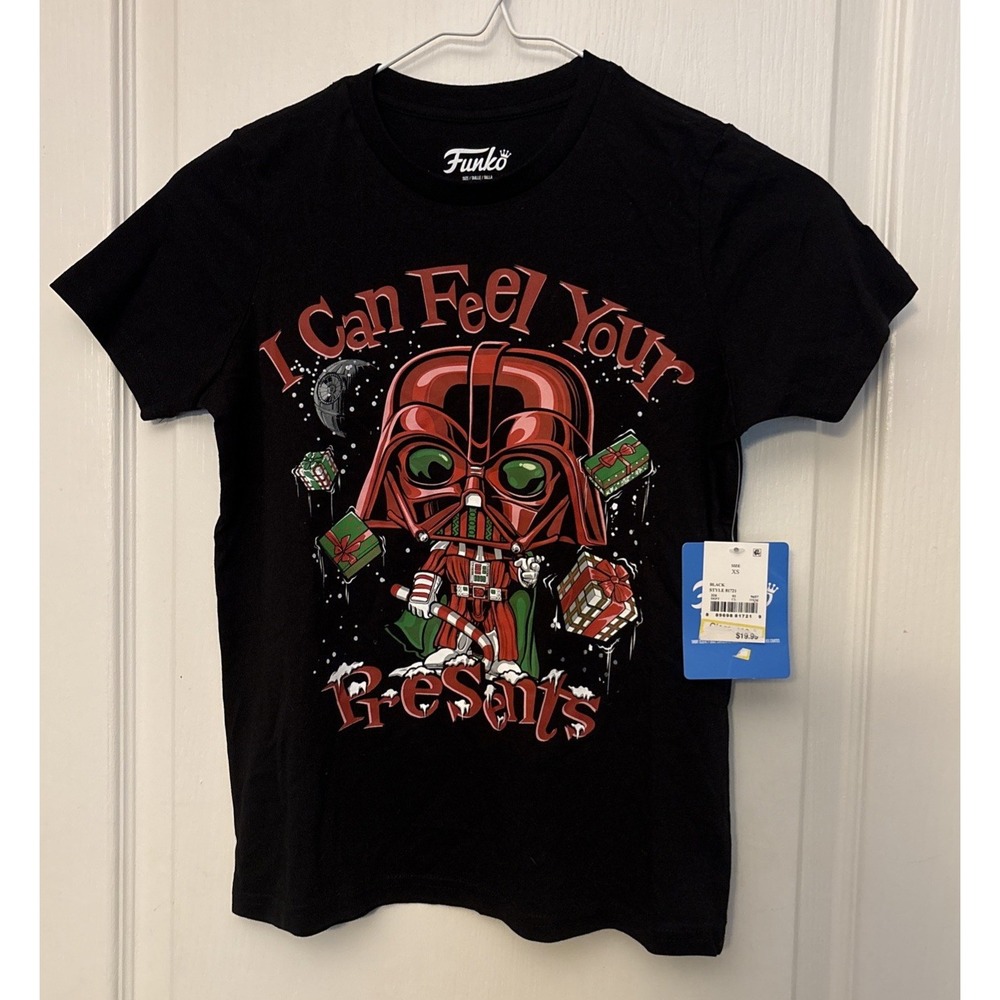 NWT Darth Vader‎ Funko Pop Shirt I Can Feel Your Presents Christmas - Youth XS